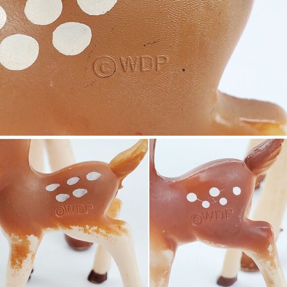 Bambi Deer Vintage WDP Walt Disney Production Toy Figurines Plastic Set of 3 - Picture 2 of 8